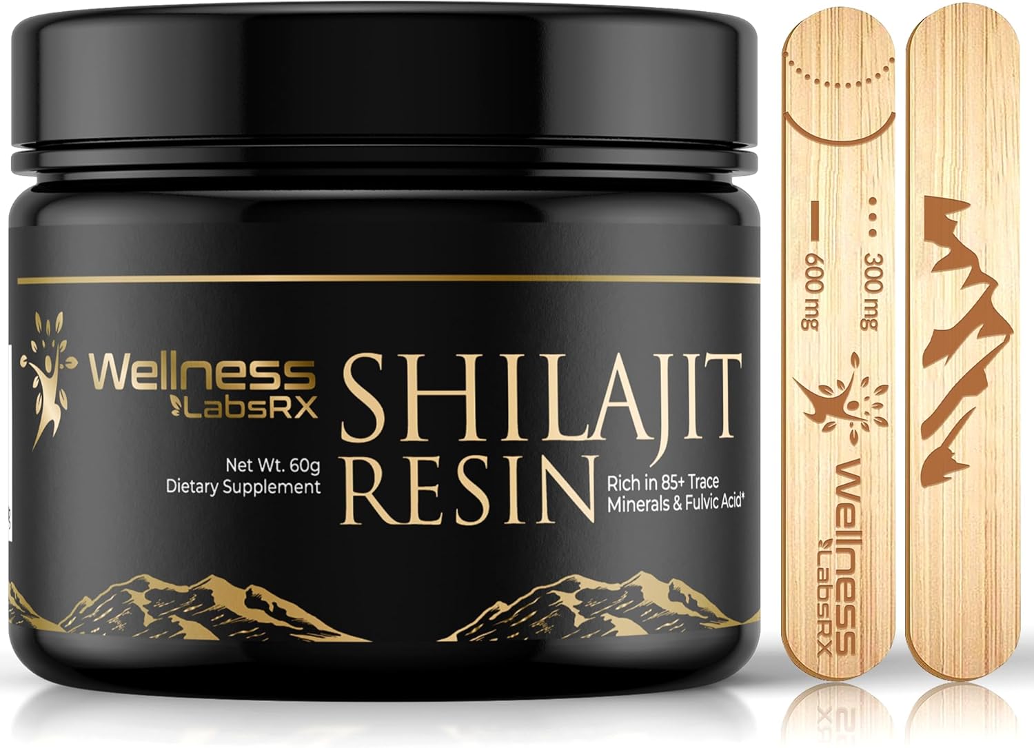 Shilajit Pure Himalayan Organic Shilajit Resin – Himalayan Shilajit Supplement- Maximum Potency and Pure Shilajit for Men, Gold Grade Natural Shilajit with 85+ Trace Minerals and Fulvic Acid – 60g