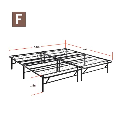 PrimaSleep 18 Inch Tall Heavy Duty Steel Slat Bed Frame/Anti-Slip Support/Easy Assembly Mattress Foundation/No Noise/No Box Spring Needed/Full/Black - Image 32