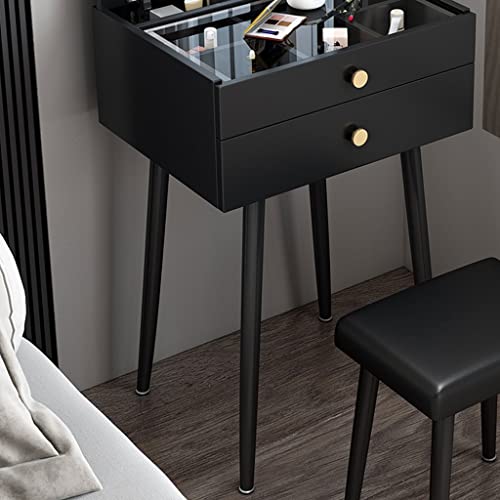 ENGENDER Makeup Vanity Vanity Table Set Flip Dresser Modern Minimalist Small Dresser for Bedroom Ladies Fashion Dresser Dresser with Drawers Vanity Table (Color : A, Size : L50cm) - Image 3