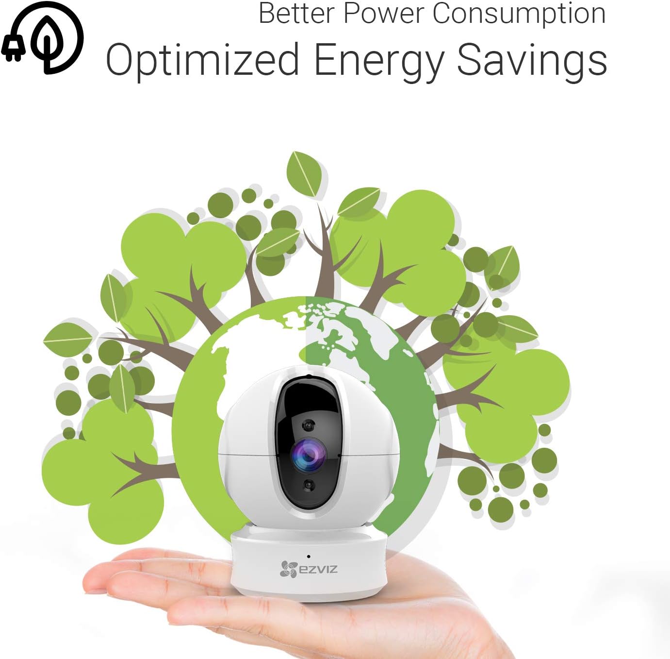 EZVIZ C6CN 1080p Indoor Pan/Tilt WiFi Security Camera, 360?? Coverage, Auto Motion Tracking, Two-Way Audio, Clear 30ft Night Vision, Supports MicroSD Card up to 256GB (Sold Seperately), 2.4GHz WiFi - Image 4