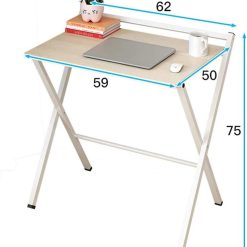 Alternative view of Folding Computer Desk, Space-Saving Home Office Desk Working Table with Storage Shelf, Multipurpose Foldable