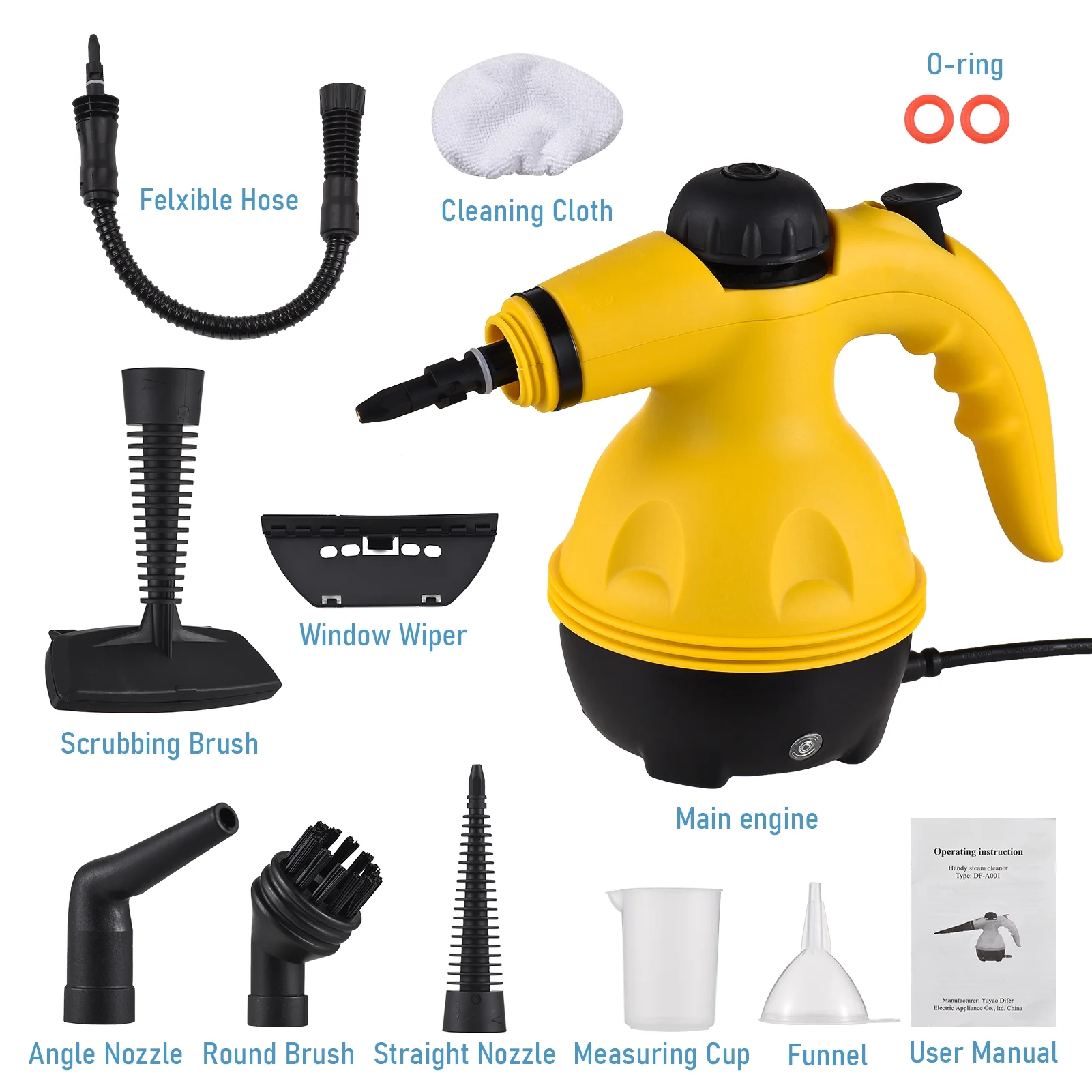 TOMSHOO Handheld Steam Cleaner 1000W Portable High Temperature Steamer for Cleaning with 10Pcs Accessories, for Kitchen Sofa Bathroom Car Window - Image 11
