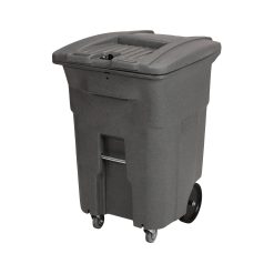 Toter 96 gal. Graystone Document Trash Can with Wheels and Hasp Lock (2 Standard Caster, 2 Stationary Wheels)