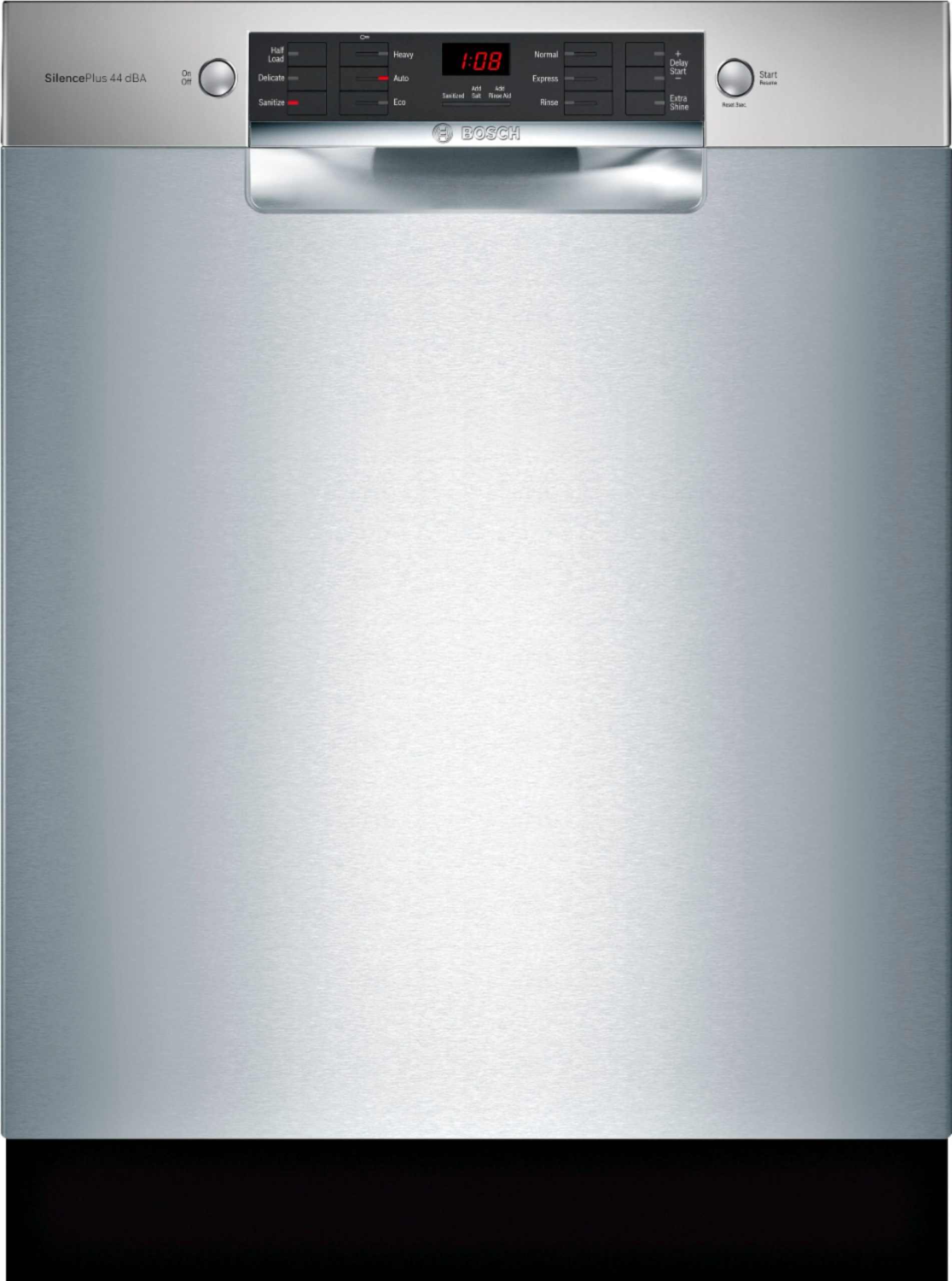 Bosch – 800 Series 24 Front Control Built-In Dishwasher with Stainless Steel Tub – Stainless steel