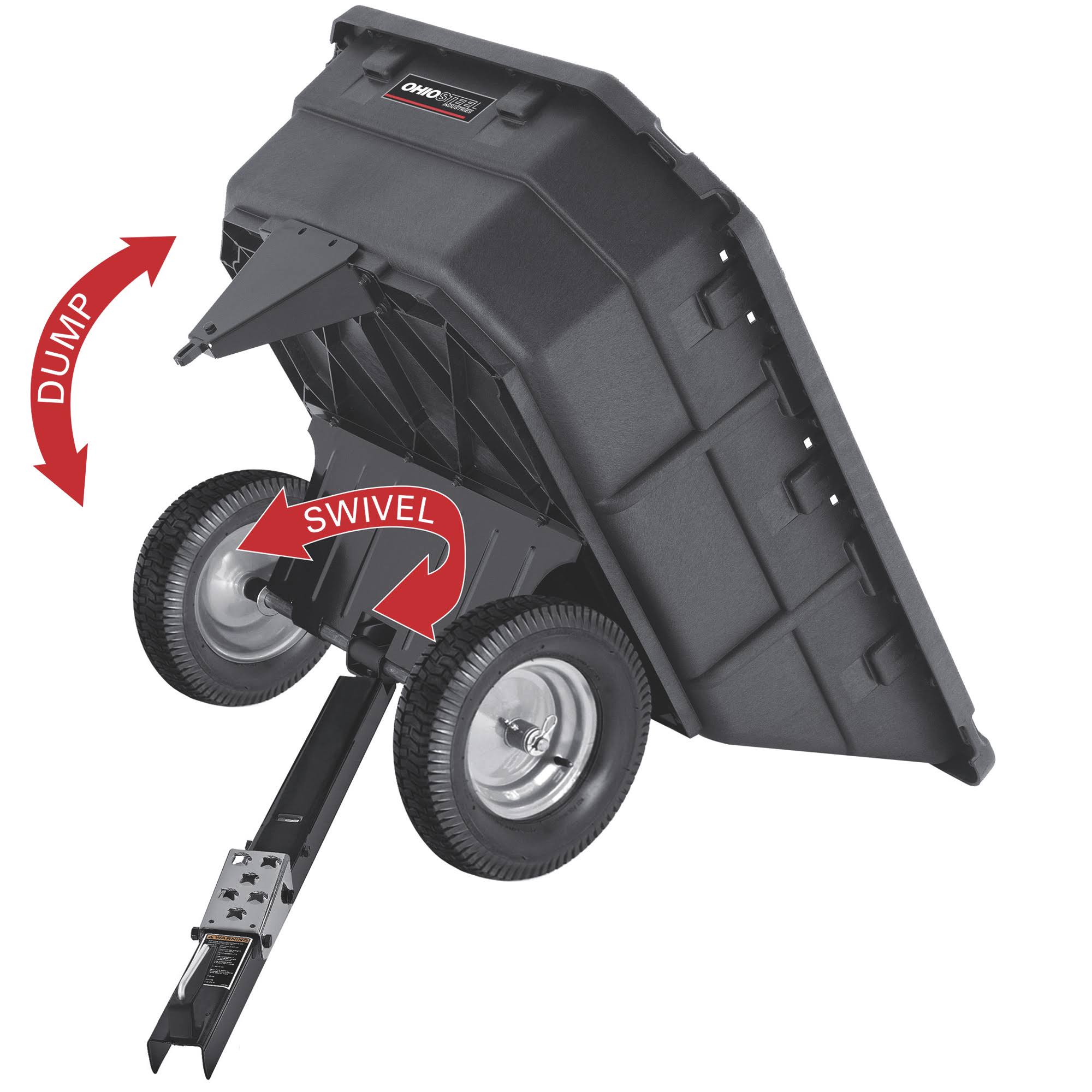 Ohio Steel 15 Cu. ft. Poly Swivel Lawn Tractor Dump Cart 1000P-SD - Image 2