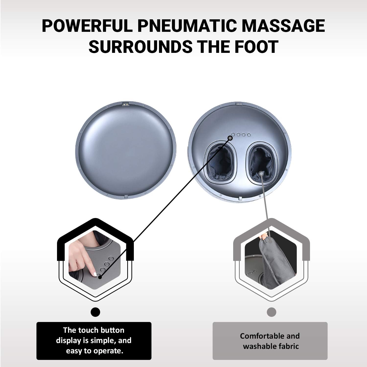Ottoman Foot Massager by Ottossage, Massaging Ottoman with Removable Lid Provides Air Compression, Shiatsu kneading, Intense Vibration and Heat Therapy. Extra Powerful with Upgraded li-ion Battery. - Image 4