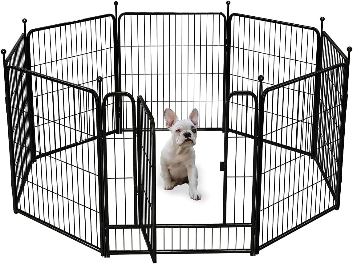 FXW Dog Pen Playpen, 8/32 Panels Pet Fence Playpen Gate Cage Kennel Indoor Outdoor Yard RV Camping for Puppies Small/Medium/Large Dogs, 32 Height