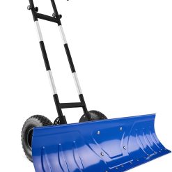 Alternative view of Best Choice Products 36in Galvanized Blade Heavy-Duty 2-Wheel Snow Pusher Hand Plow for Snow Removal w/Wheels, Adjustable Handle, Blade Angle – Black